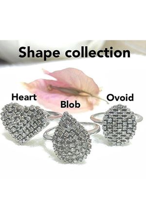 Heart - Vintage Tasarım Platin Modeli Kalp Temalı Pırlanta Yüzük