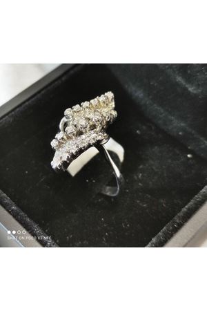 Vintage Tasarım Platin Modeli Pırlanta Taşlı Es Temalı 