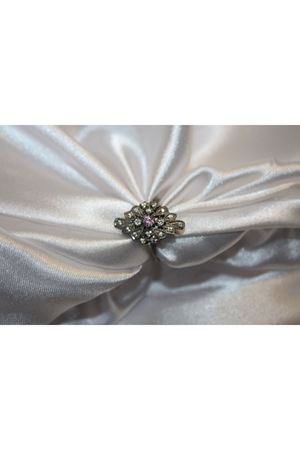 Vintage Tasarım Platin Modeli Pembe Turmali Taşlı Pırlanta Mekik Yüzük