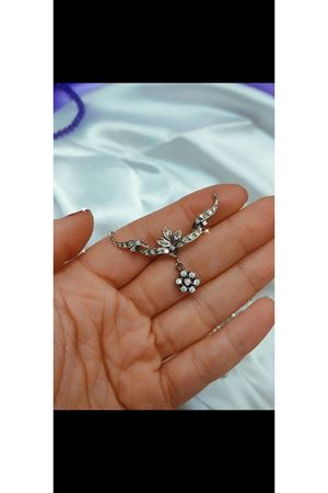 Vintage Platin Modeli Pırlantalı Kolye 2