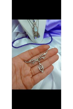 Vintage Platin Modeli Pırlantalı Kolye 3