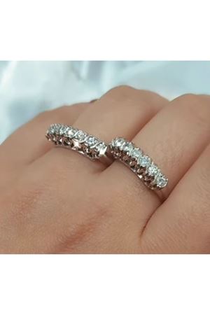 Antika Platin Modeli Yeditaşlı Pırlanta Alyans