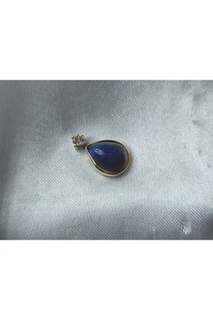 Damla Yeşilli Mavili Opal Pırlanta Taşlı Kolye Ucu