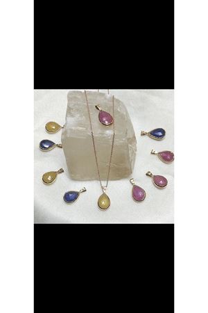 Sarı & Pembe & Lacivert Safir Pırlanta Kolyeler