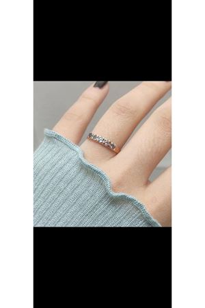 Roz Altın Üzerine Beştaşlı Akumarin Alyans