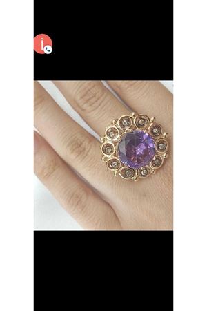 Vintage Tasarım Pırlanta ve Alexander Taşlı Yüzük