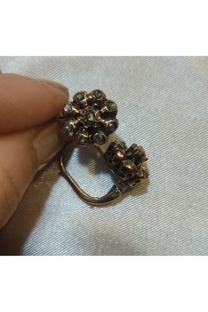 Antika Elişi Askılı Yaylı Gül Küpe 