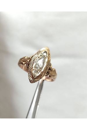 Antika Mini Mekik Elmas Yüzük