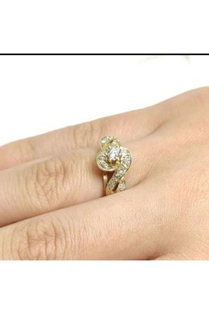 Antika Pırlanta Taşlı Salyangoz Modeli Yüzük