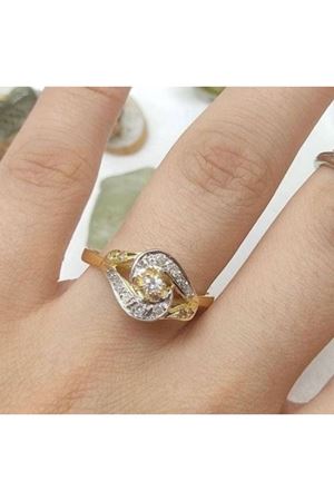 Antika Elişi Salyangoz Modeli Pırlanta Taşlı yüzük