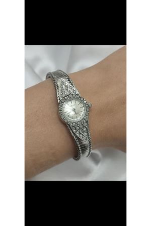 Antika Özel Tasarım Beyaz Altın Pırlanta Saat