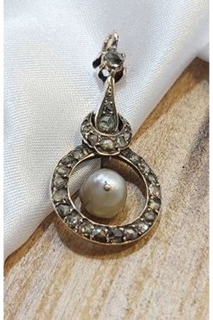 Antika Hilal Temalı İncili Elmas Kolye