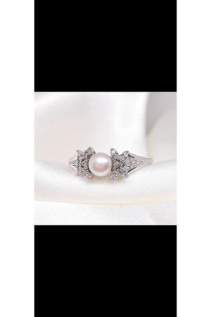 Antika Pırlanta ve Mayorka İncisi İncili Yüzük