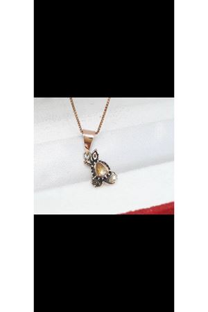 Antika Meyve Temalı Minimal Elmas Kolye Ucu