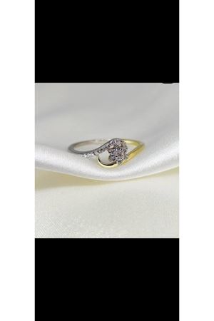 İkinci El Özel Üretim Minimal Çiçek Dalı Temalı Pırlanta Yüzük