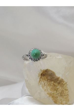 Antika Elmas Firuze Taşlı Anturaj Yüzük