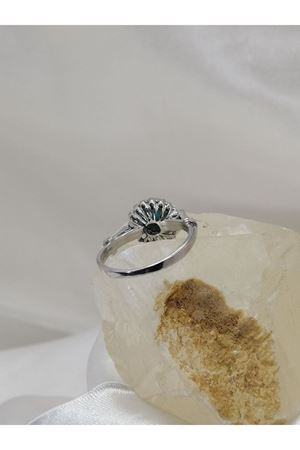 Antika Elmas Firuze Taşlı Anturaj Yüzük