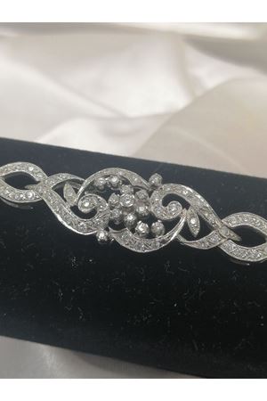 Antika Platin Modeli Çiçekli Bileklik