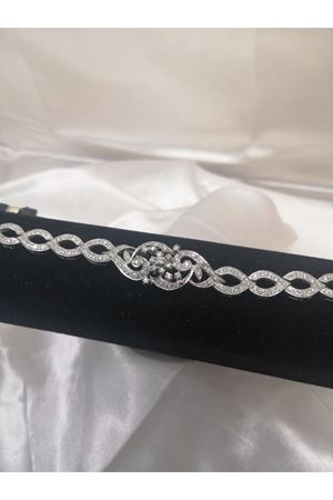 Antika Platin Modeli Çiçekli Bileklik