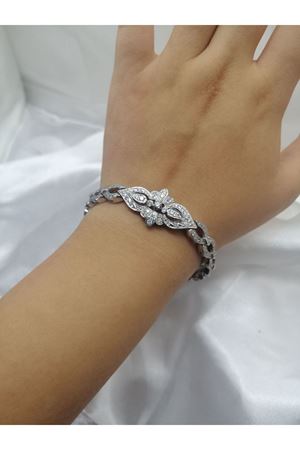 Antika Platin Modeli Damla Temalı Bileklik