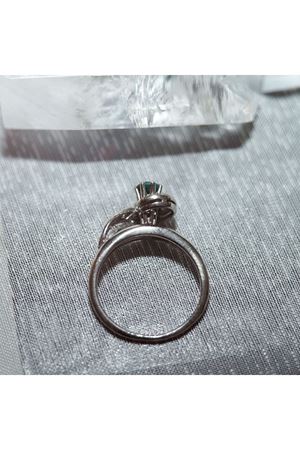 Antika Yarım Salyangoz Yeşil Pırlanta Taşlı Yüzük