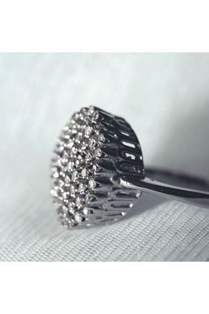 Ovoid -  Vintage Tasarım Platin Modeli Oval Temalı  Pırlanta Yüzük 