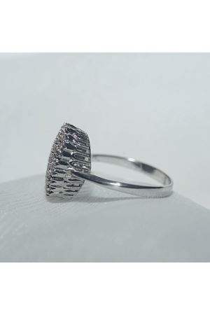 Ovoid -  Vintage Tasarım Platin Modeli Oval Temalı  Pırlanta Yüzük 