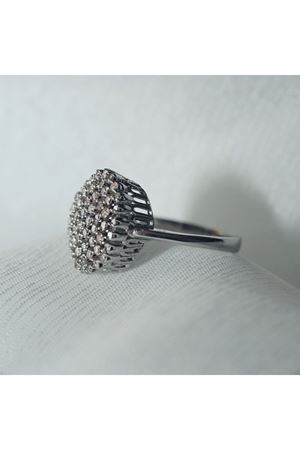 Ovoid -  Vintage Tasarım Platin Modeli Oval Temalı  Pırlanta Yüzük 