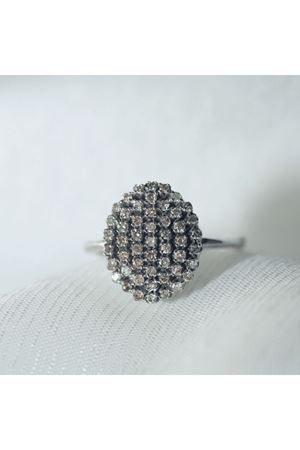 Ovoid -  Vintage Tasarım Platin Modeli Oval Temalı  Pırlanta Yüzük 