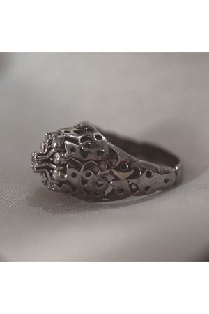 Vintage Tasarım  Platin Modeli Kazayağı Pırlanta Taşlı yüzük