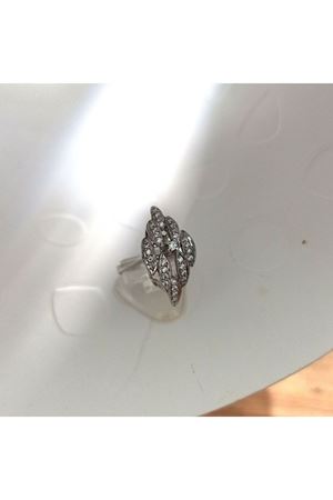 Vintage Tasarım Platin Modeli Baklava Temalı Pırlanta Mekik Yüzük