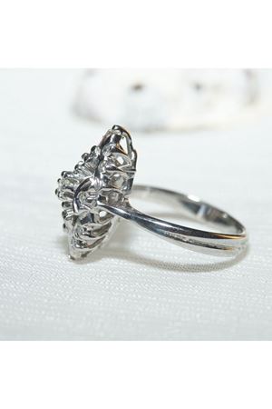 Vintage Tasarım Platin Modeli Mekik Temalı Pırlanta Yüzük