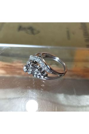 Antika Platin Modeli Pırlanta Taşlı Kübik Salyangoz Yüzük