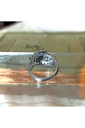 Antika Platin Modeli Pırlanta Taşlı Kübik Salyangoz Yüzük