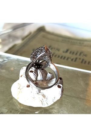 Vintage Tasarım Platin Modeli Pırlanta Taşlı Tombul Mekik Yüzük