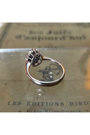 Vintage Tasarım Platin Modeli Safir Taşlı Anturaj Pırlanta Yüzük