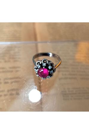 Vintage Tasarım Platin Modeli Yakut Taşlı Anturaj Pırlanta Yüzük