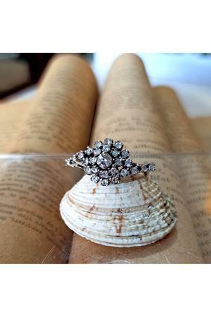 Antika Platin Modeli Salyangoz Temalı Pırlanta yüzük