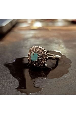 Antika Elmas Firuze Taşlı Anturaj Yüzük