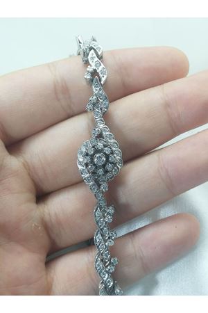 Antika Platin Modeli Pırlanta Taşlı Salyangoz Bileklik