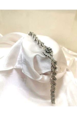 Antika Platin Modeli Pırlanta Taşlı Salyangoz Bileklik