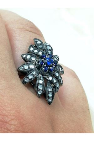 İkinci El Safir Taşlı Yaprak Modeli Mekik Yüzük