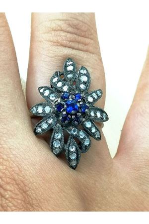 İkinci El Safir Taşlı Yaprak Modeli Mekik Yüzük