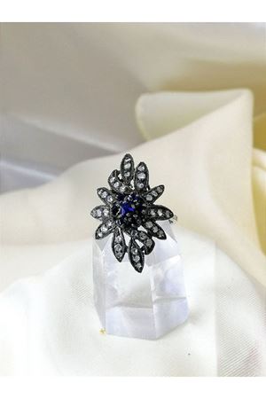 İkinci El Safir Taşlı Yaprak Modeli Mekik Yüzük