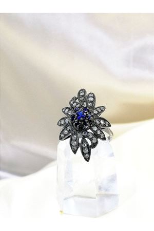 İkinci El Safir Taşlı Yaprak Modeli Mekik Yüzük