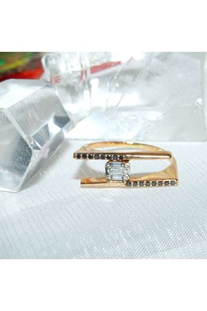 Antika Baget Özel Tasarım Siyah Pırlanta Taşlı Yüzük