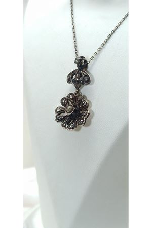 Antika El İşi Çiçek Modeli Kolye 