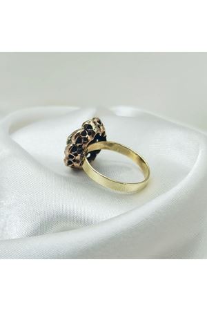 Antika El İşi Elmas Gül Yüzük