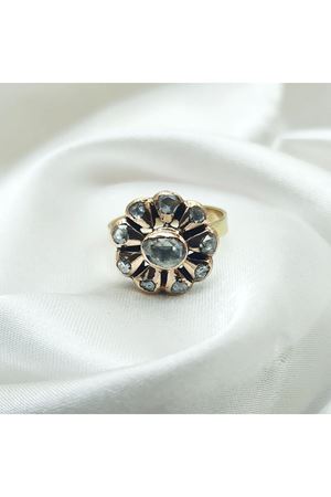Antika El İşi Elmas Gül Yüzük