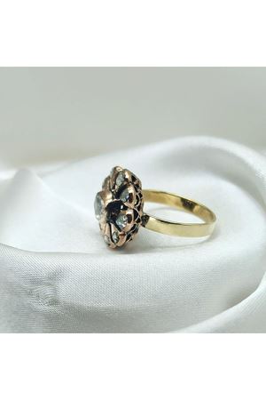 Antika El İşi Elmas Gül Yüzük